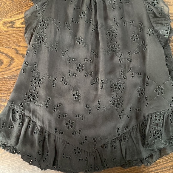 NWT Joie Silk Eyelet Top with Flutter Sleeves, Size XS - Picture 3 of 15